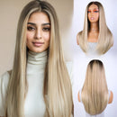 Lace Front Wig Straight Baby Hair Lace Bob Wigs Synthetic Lace Wig 22 Inch blonde Wig For Women Wig