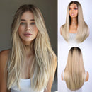 Lace Front Wig Straight Baby Hair Lace Bob Wigs Synthetic Lace Wig 22 Inch blonde Wig For Women Wig