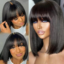 Middle Part Lace Wig Bob Wigs Full Straight Human Hair Wigs For Women