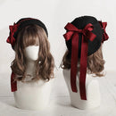 Cute Beret Cap Women Girl Casual Breathable Plaid Big Bow Hats