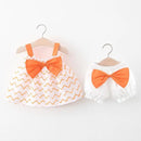 Children Summer Clothes Girls Vest And Shorts Suits Bow Sets Cute Soft Cotton Clothing