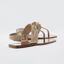 Summer Flats Flip Flops Bohemian Beach Slides Buckle Strap Square Toe Flat With Sandals Casual