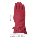 Gloves winter ladies wrist gloves pink warm leather thickened super soft lining driving