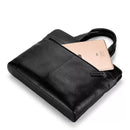 Soft Leather Unisex Solid Waterproof Laptop Computer Bag Briefcase Sleeve Case Bag