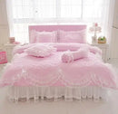 Thick Quilted lace Bedding set King queen Twin size Bed set Princess set Pillowcase