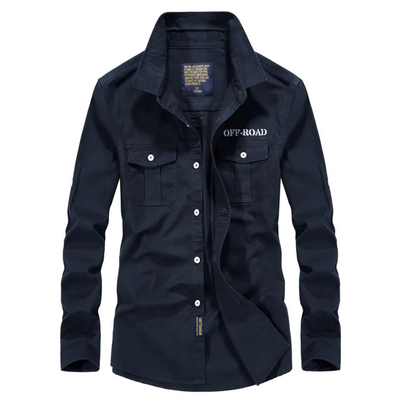 Military Army Shirt Men Cotton Long Sleeve Mens Shirts