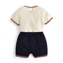 Infant Boy Knitted Clothing Set Baby Spanish Boutique Clothes Summer Toddler Shirt Shorts Suit Boys Birthday Party Outfits
