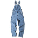 Men's Denim Bib Overalls Classic Cargo Jeans Loose Coveralls Suspenders Jumpsuits