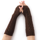 Half Finger Knitted Gloves Female Stitching Hollow Autumn Winter Fingerless Knitting Gloves Warm Arm Sleeve Unisex