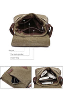 Solid Messenger Strong Fabric Vintage Style Crossbody Bags