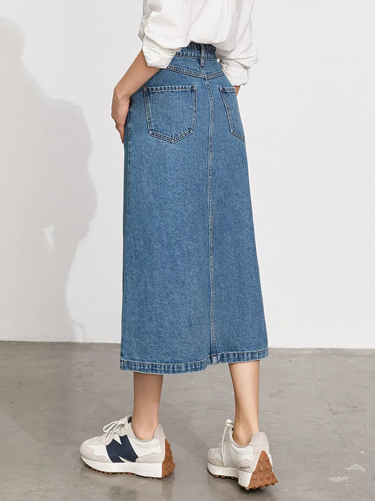 Denim Skirts For Women Streetwear High Waist Split Jean Skirt Female Long Skirt Women's Skirts