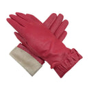 Gloves winter ladies wrist gloves pink warm leather thickened super soft lining driving