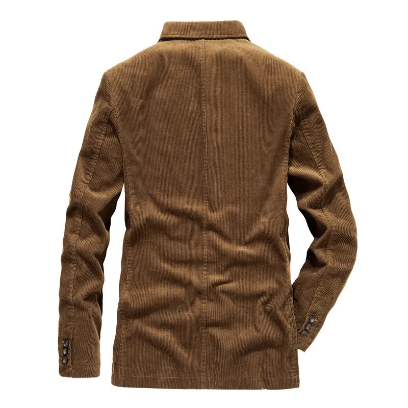 Men Corduroy Blazer Oversized Male Suit Jacket Solid Casual Blazers Men Clothing Leisure Suit Coats