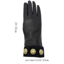 Winter Ladies Gloves Black Comfortable Soft Leather Gloves Wool Lining Gift Luxury
