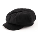 Octagonal Cap Big Head Plain Beret Hat