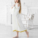 Girls V-neckline Gold Trim Greek Princess Church Celebration Praise Dance Costume Cosplay Party Dress Up Kids Role Play Dress