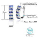 Blue Sapphire Clip Earrings For Women Girl Real Sterling Silver Created Sapphire Earrings for Wedding