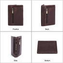 Men Magic Wallet Genuine Leather Card Holder with Coin Pocket Business Thin Minimalist RFID Man Purse Money Bag Cash Clip