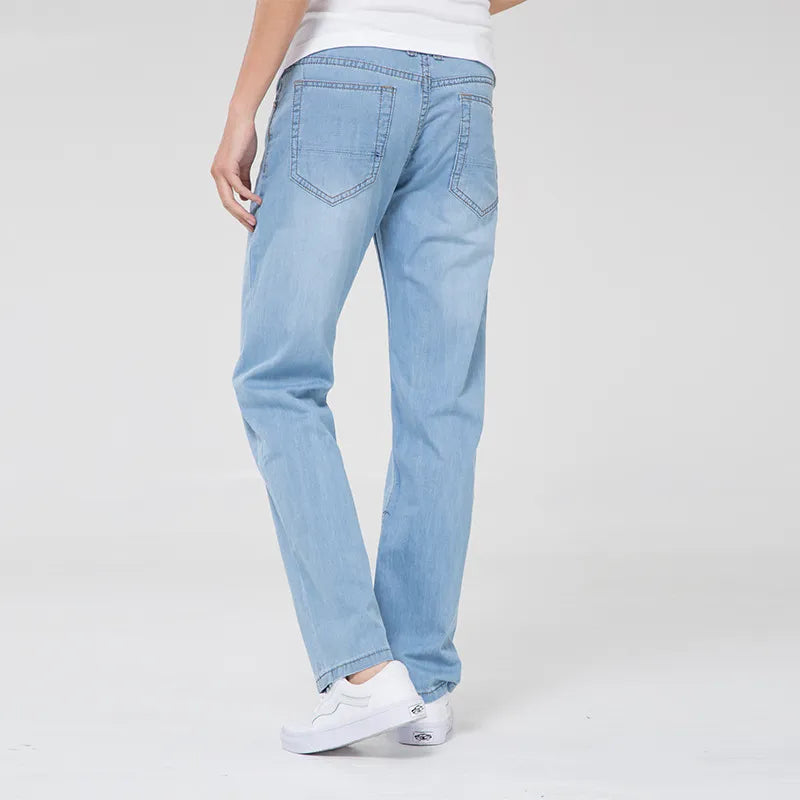 Spring/Summer Straight Loose Lightweight Jeans Classic Style Men Casual Thin Jeans
