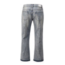 Splash Ink Retro Wide-leg Flared Pants Men Straight Casual Jeans for Men Loose Denim Trousers