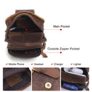 Genuine Leather Men Waist Packs Vintage Waist Bag Men Money Belt Bag