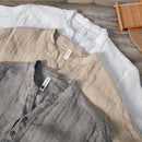 Retro Pure Linen Shirt Men Brand Short Sleeve Shirts For Men