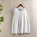 Lace Tops Women's Hollow Elegant Casual Summer Tank Tunic Female O Neck Sleeveless