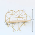 Iron And Wooden Storage Basket With Hook Nordic Key Holder Wall Hanging Hanger Home Decoration