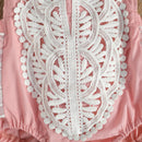 Summer Infant Baby Girls Two-Piece Set Sleeveless Bodysuit Embroidery Strap Jumpsuits Patchwork Cute Clothes