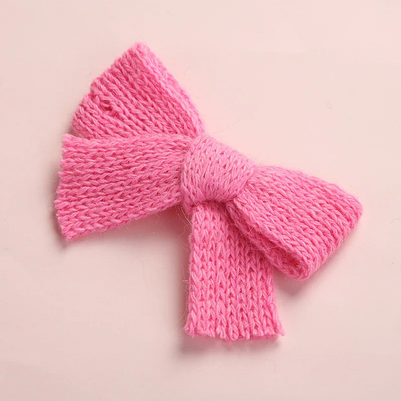 Baby Bow Hair Clips Woolen Hairpins For Girls Kawaii Accessories Infant Winter Barettes Children Cabelo Cute Side Pin