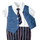 Infant Boys Summer Clothes First Birthday Wedding Toddler Romper Tie Toddler Jumpsuit Xmas Outfist