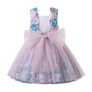 Cute Outfits For Kids Tulle Party Flower Girl Elegant Birthday Dresses With Matching Headband Children Clothes