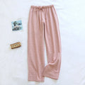 Cotton trousers thin home pants Elastic Waist Sleep Bottoms Plaid lounge pants home sleepwear