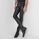 Men Windproof Motorcycle Genuine Leather Pants Casual Biker Trousers