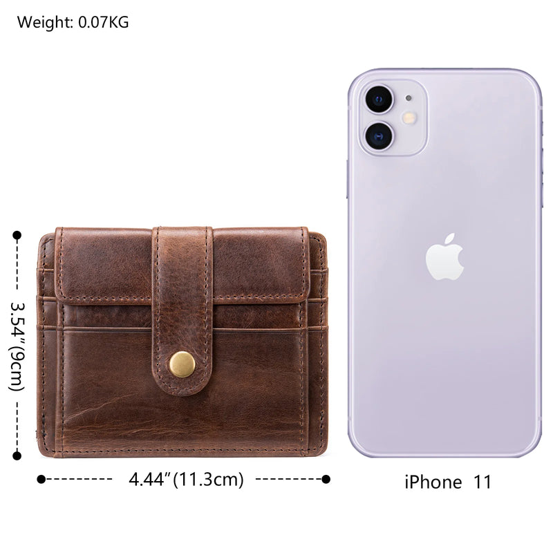 Genuine Leather Wallet For Men Male Vintage Short Men's Purse Credit Card Holder With Coin Pocket Money Bag