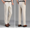 Men Trousers Casual Summer Flat Thin Loose High Waist Linen Pants Business Office Formal Suit Pants For Men
