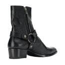 Mens High Top Shoes Genuine Leather Ankle Boots Male Gothic Zipper Buckle Pointed Toe Increase Chelsea Boots