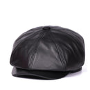 Beret Cap Men Genuine Leather Hats Forward Boina Brown Peaked Caps