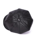 Beret Cap Men Genuine Leather Hats Forward Boina Brown Peaked Caps