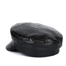 Winter Women Genuine Leather Navy Hat Female Retro Simple Flat Top Caps Beret