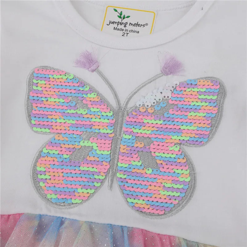 Dresses Princess Sleeveless Butterflies Beading Birthday Gift Toddler Dresses Girls