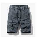 Summer Solid Sports Casual Shorts Slim Cotton Overalls Youth Trend Multi-pocket Pants