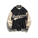 Jacket Vintage Men Plaid Blue Black Women's Bomber Jackets Baseball Oversize American Streetwear Outerwear University