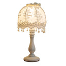 Lace fabric white table lamps Romantic rural maid lovely dimmer switch wood lamps
