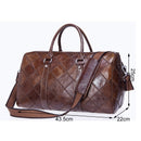 Men Travel Bags High Quality Handbags Retro Large Capacity Luggage Bag Genuine Leather Hand Bags Lattice Duffle