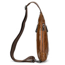 Genuine Leather Men Chest Pack leather Summer Crossbody Bag Travel Sling Shoulder Bags Riding Crossbody Bags
