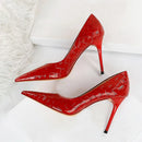 Spring Women Shoes High Heel Patent Leather Wedding Shoes Pointed Toe Party Pumps