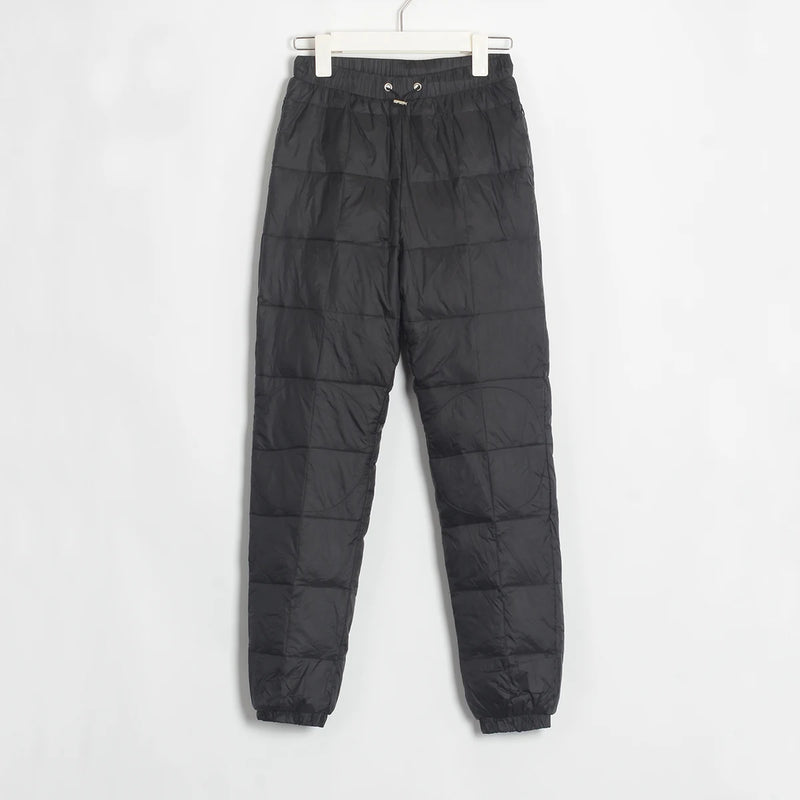 Women Down Pants Velvet Trousers Thick Slim Female Warm Trousers Thermal Elastic Waist Winter Pants