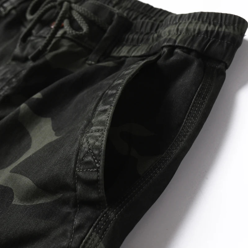 Men Cargo Pants Black Pocket Camouflage Pants Tactical Trousers