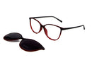 Red Cat Eye Glasses With Magnetic Clip On Sunglasses Women Polarized Glasses Trendy Eyeglasses Frame For Beauty 53mm